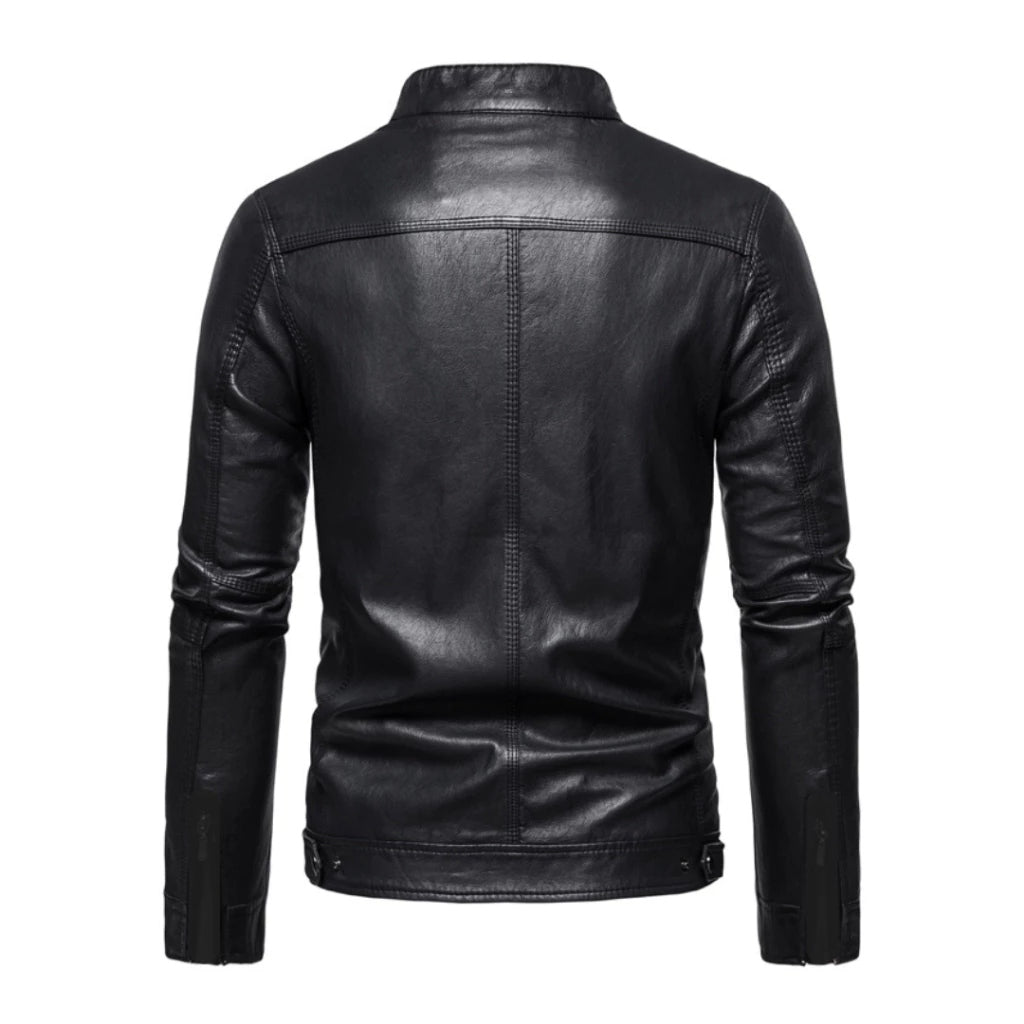 Jaqueta de Couro Masculina Resistente Slim