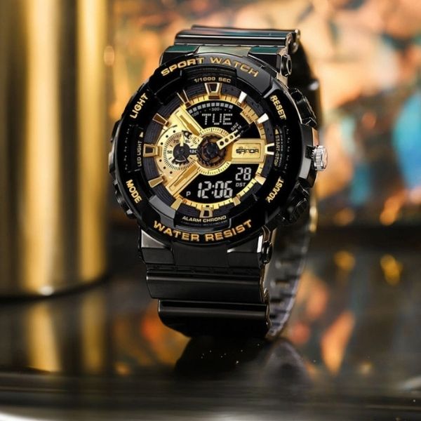 relogio masculino dourado