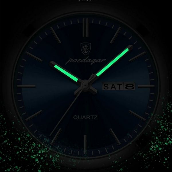 Relógio Masculino Prata Poedagar Vectorium Green
