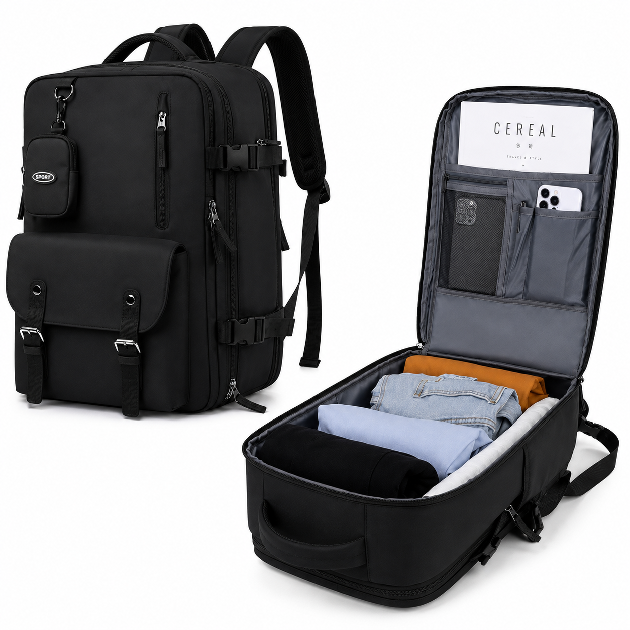 Mochila de Viagem multi compartimentos - Unisex