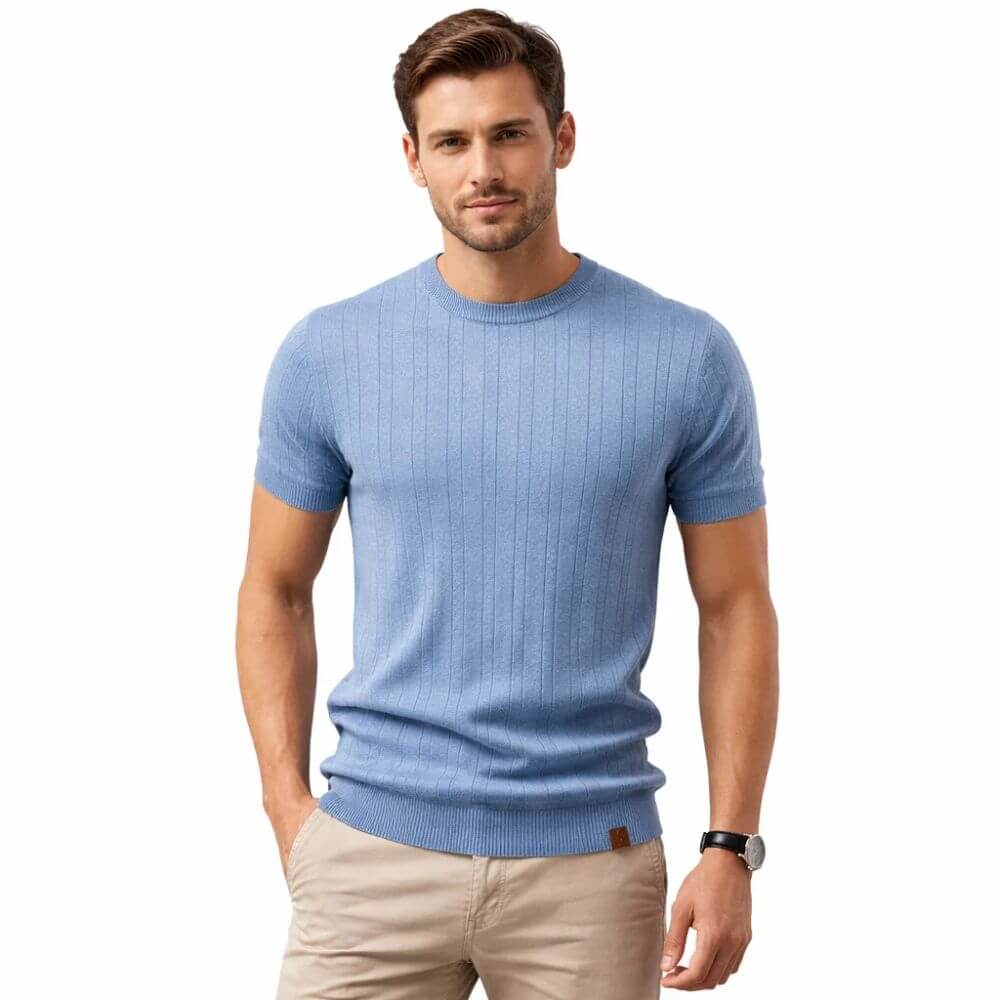 Camiseta Masculina Casual Listrada Positano