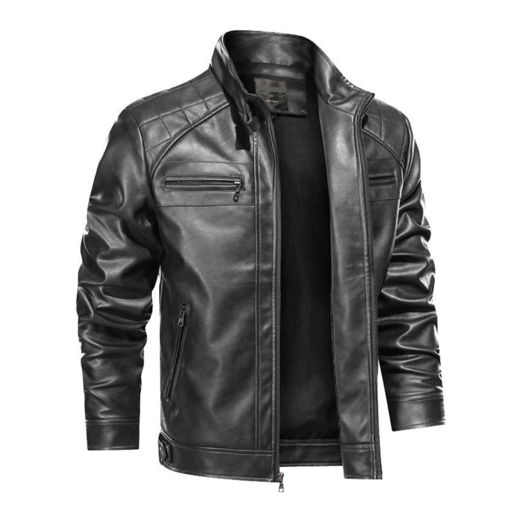 Jaqueta de Couro Masculina Resistente Slim
