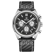 Relógio Masculino Couro Benyar Basel SilverBlack