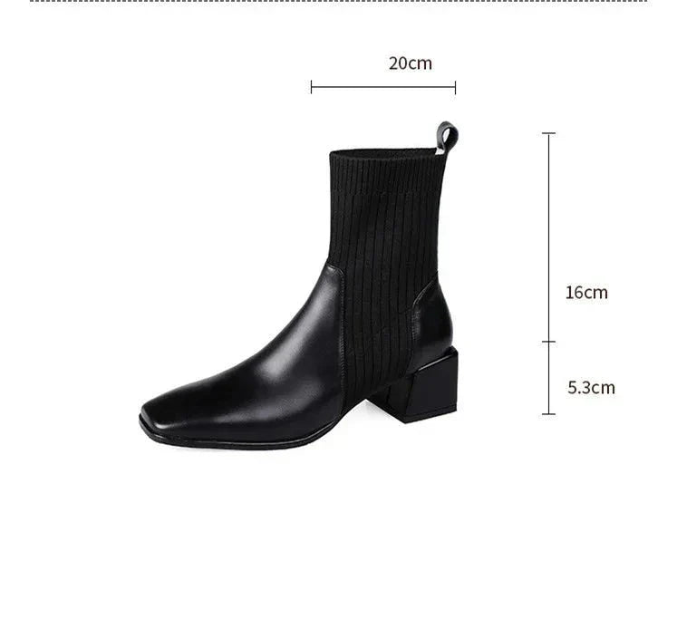 Bota de Couro Salto Bloco Euphoric