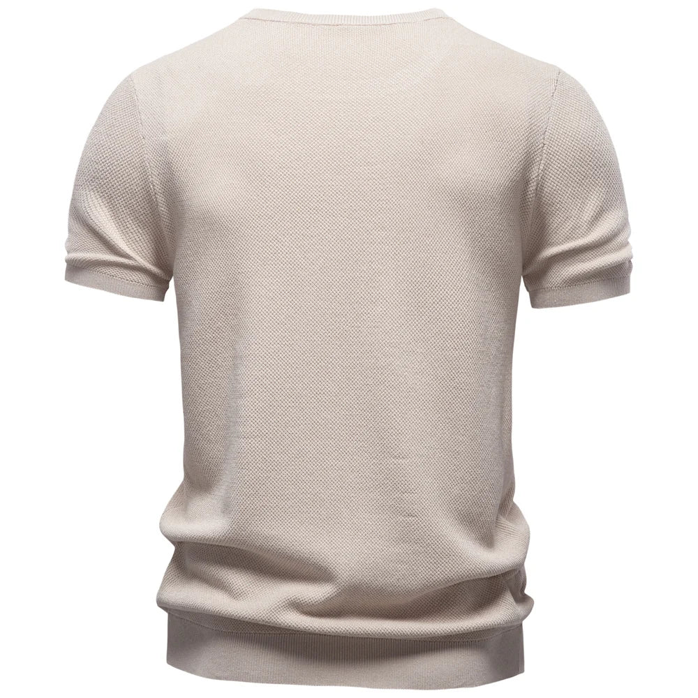 Camiseta Masculina Casual de Seda Nice